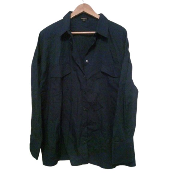 BUNDLE 5/$35 Boohoo Dip hem Oversized Shirt Size 12 NWOT Navy Big Shirt - Picture 2 of 3